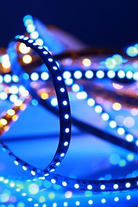 Picture of a RGB LED Color Lightstrip glowing in different colors