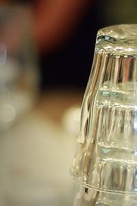 Picture of a stack of drinking glasses
