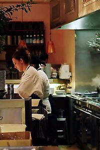 Picture of Bocca di Lupo Restaurant kitchen as designed by Chef Corp.